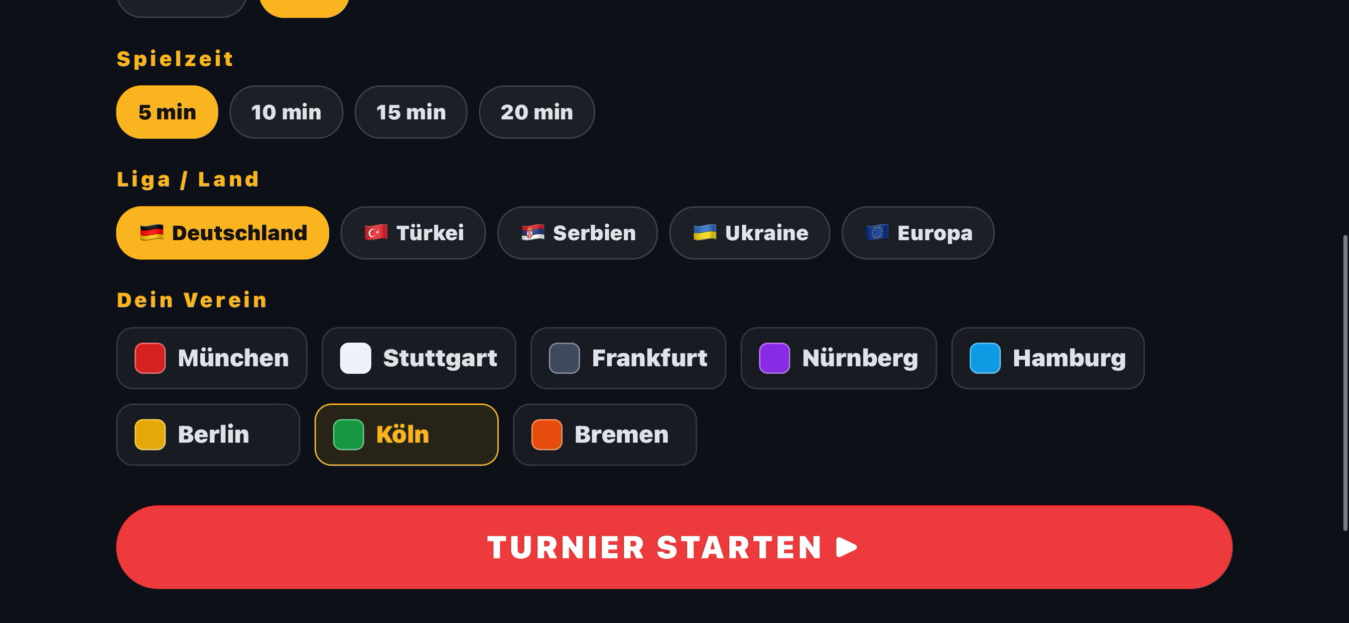 Difficulty and mode selection